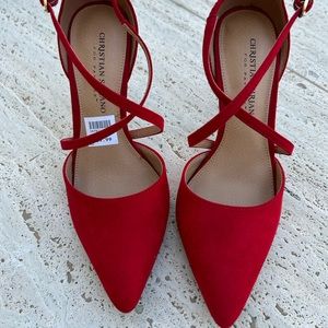 ✨NEW✨Christian Siriano Red Elegant Criss-Cross Strappy Heels